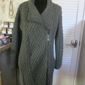 Arancrafts - Size L - Authentic Wool Side Zip Ladies Sweater from Ireland